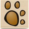 Image of Paw Print C1029 Wood Mounted Rubber Stamp