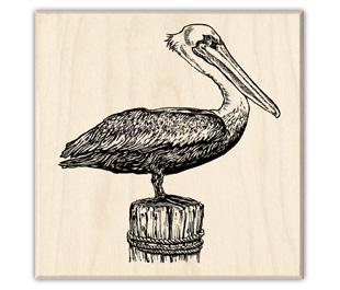 Image of Pelican Wood Mounted Rubber Stamp