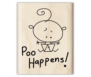 Image of Poo Happens Wood Mounted Rubber Stamp 97880