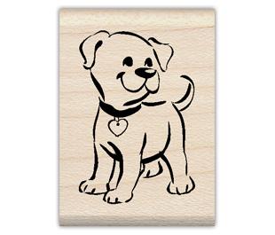 Image of Puppy Wood Mounted Rubber Stamp 98030
