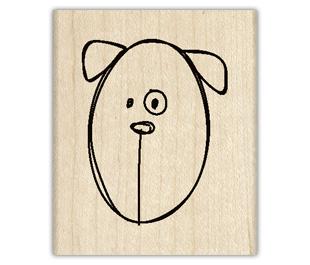 Image of Puppy Face Wood Mounted Rubber Stamp 96310