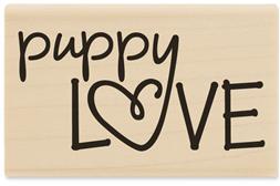 Image of Puppy Love ER1098 Wood Mounted Rubber Stamp