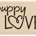 Image of Puppy Love ER1098 Wood Mounted Rubber Stamp