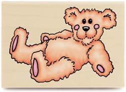 Image of Reclining Bear GR1003 Wood Mounted Rubber Stamp