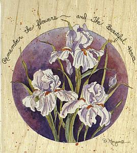 Image of Remember The Flowers Wood Mounted Rubber Stamp