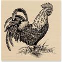 Image of Rooster I1089 Wood Mounted Rubber Stamp