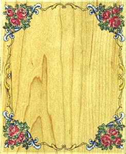 Image of Rose Frame Wood Mounted Rubber Stamp
