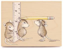 Image of Ruler & Pencil Wood Mounted Rubber Stamp