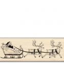 Image of Santa And Reindeer Wood Mounted Rubber Stamp