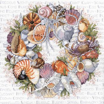 Image of Seashell Wreath Counted Cross Stitch Kit