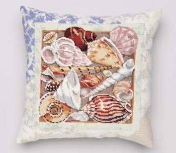 Image of Seashells Wool Yarn Needlepoint Kit