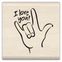 Image of Sign Language Love Wood Mounted Rubber Stamp
