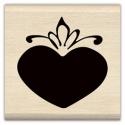 Image of Single Heart Wood Mounted Rubber Stamp 97488