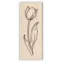 Image of Single Tulip Wood Mounted Rubber Stamp