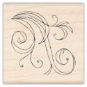 Image of Small Flourish Wood Mounted Rubber Stamp 97242