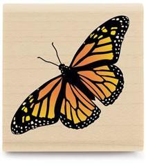 Image of Small Monarch Butterfly C1016 Wood Mounted Rubber Stamp
