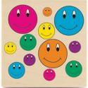 Image of Smiley Faces Wood Mounted Rubber Stamp