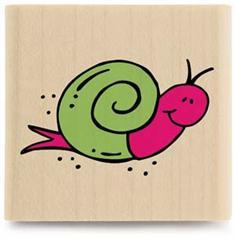 Image of Snail C1038 Wood Mounted Rubber Stamp