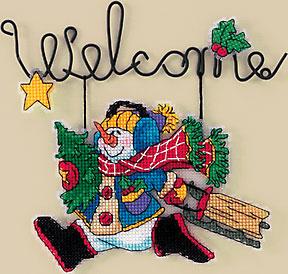 Image of Snow Fun Welcome Counted Cross Stitch Kit