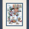Image of Snowman & Friends Gold Collection Cross Stitch Kit