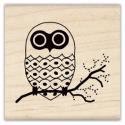 Image of Snowy Dot Owl Wood Mounted Rubber Stamp 97984