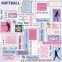 Image of Softball Block Scrapbook Paper