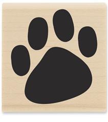 Image of Solid Paw Print C1088 Wood Mounted Rubber Stamp