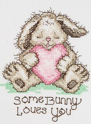 Image of Some Bunny Loves You Stamped Cross Stitch Kit