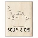 Image of Soup's On! Wood Mounted Rubber Stamp 97419