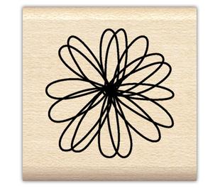 Image of Spinning Flower Wood Mounted Rubber Stamp 96811