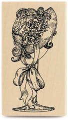Image of Spring Bonnet Wood Mounted Rubber Stamp