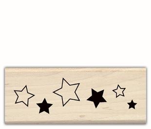 Image of Star Border Wood Mounted Rubber Stamp 98022