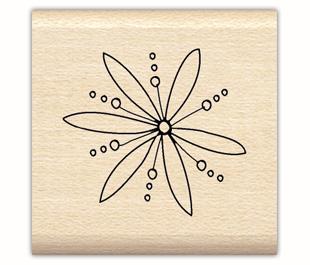 Image of Star Flower Wood Mounted Rubber Stamp 97953