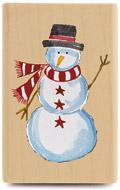 Image of Star Snowman Wood Mounted Rubber Stamp