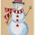 Image of Star Snowman Wood Mounted Rubber Stamp