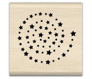 Image of Star Swirl Wood Mounted Rubber Stamp 96915