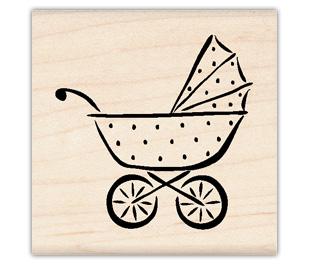 Image of Stroller Wood Mounted Rubber Stamp 98034