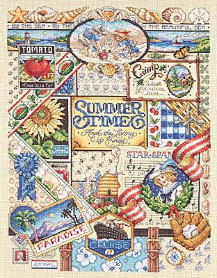Image of Summer Sampler Counted Cross Stitch Kit
