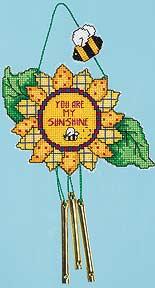 Image of Sunflower Wind Chimes Cross Stitch Kit 72522