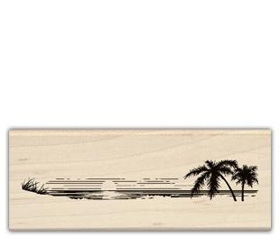 Image of Sunset Over The Sea Wood Mounted Rubber Stamp