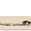 Image of Sunset Over The Sea Wood Mounted Rubber Stamp