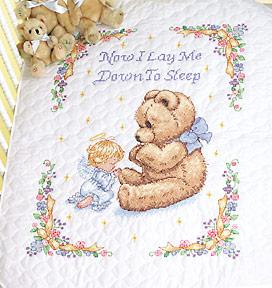 Image of Sweet Prayer Quilt Stamped Cross Stitch Kit