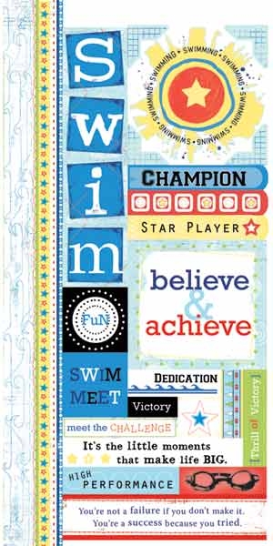 Image of Swimming Attitude Cardstock Stickers