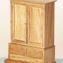Image of Dollhouse Miniature Oak Wardrobe