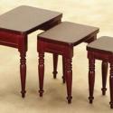 Image of Dollhouse Miniature Mahogany Nested Tables - Set of 3