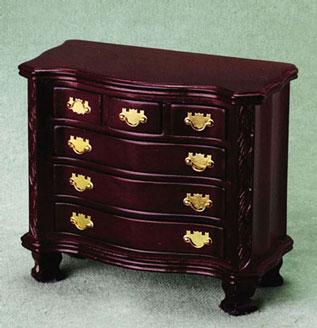 Image of Dollhouse Miniature Mahogany Chest of Drawers