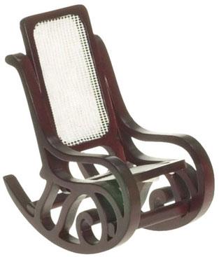 Image of Dollhouse Miniature Mahogany Rocking Chair