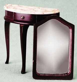 Image of Dollhouse Miniature Demi-table with Mirror