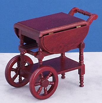 Image of Dollhouse Miniature Mahogany Dropleaf Tea Cart