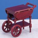 Image of Dollhouse Miniature Mahogany Dropleaf Tea Cart